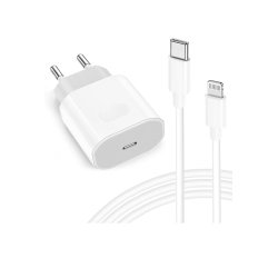 20W hurtigoplader USB-C strmadapter + Lightning-kabel til iPhone