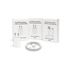 Oplader 5W + USB-A til Lightning-kabel  Hurtigopladningsadapter