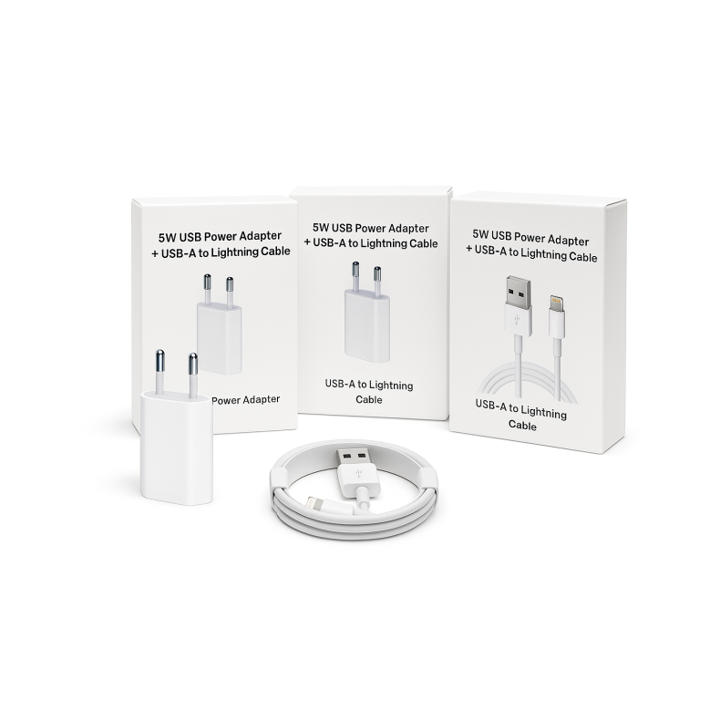 Oplader 5W + USB-A til Lightning-kabel  Hurtigopladningsadapter