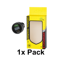 Biloplader med USB-C Power Delivery (PD)og klassiskUSB-A-port