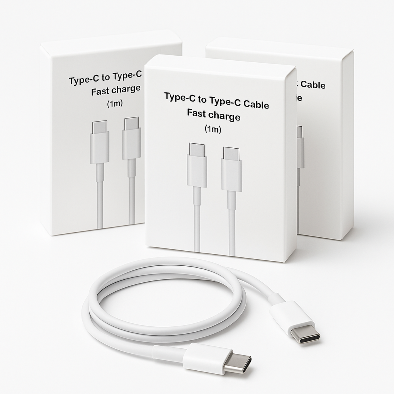 USB-C til USB-C-kabel 100W PD hurtigopladning dobbelt type-C datakabel