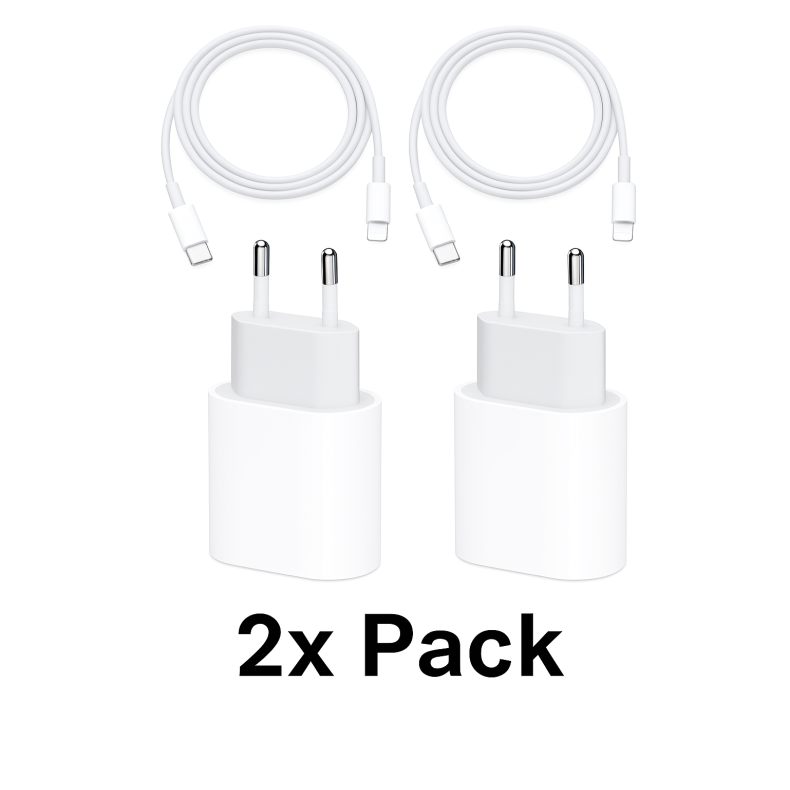 iPhone 20W USB-C Oplader + Lightning Kabel  Hurtigopladning  1m