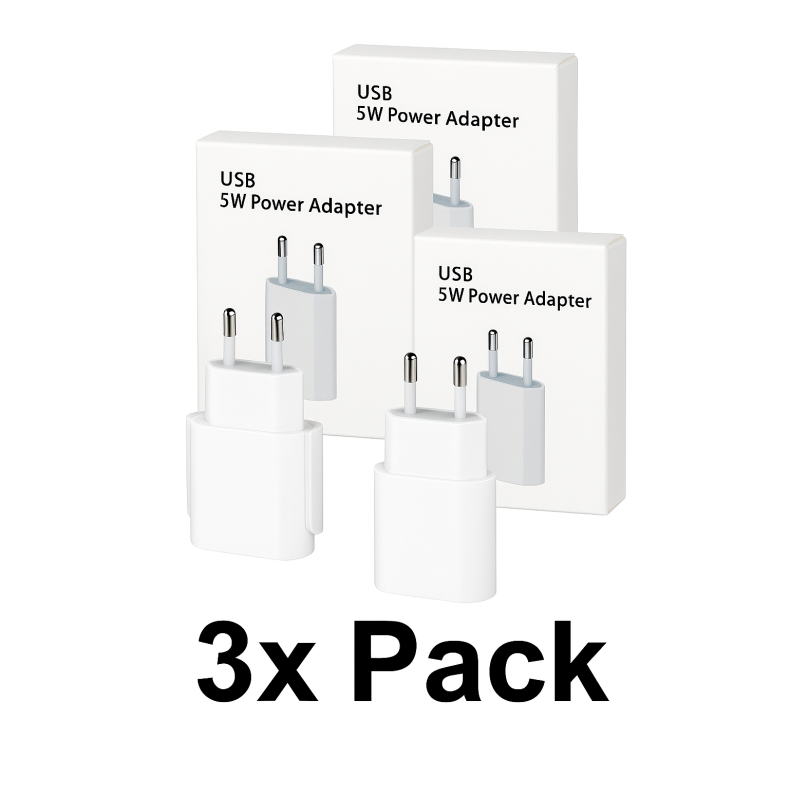  Apple iPhone 5W Oplader  Klassisk EU Model  2x Pack , 3x Pack 